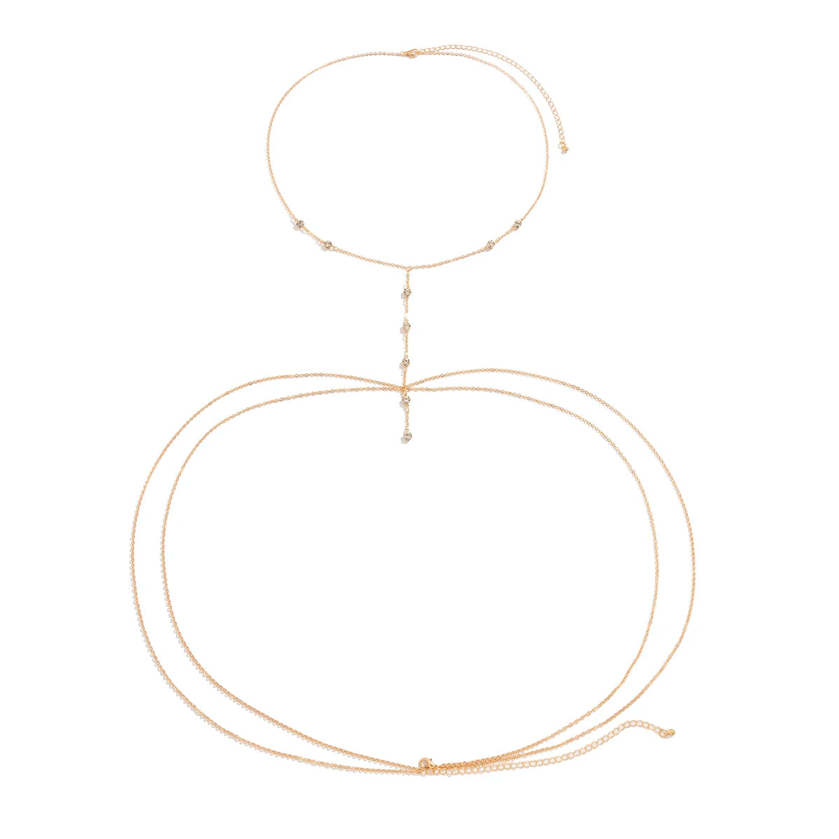 New Sexy Multilayer Rhinestone Belly Body Chain for Women Bohemian Summer Bikini Tassel Chest Waist Body Jewelry Accessories