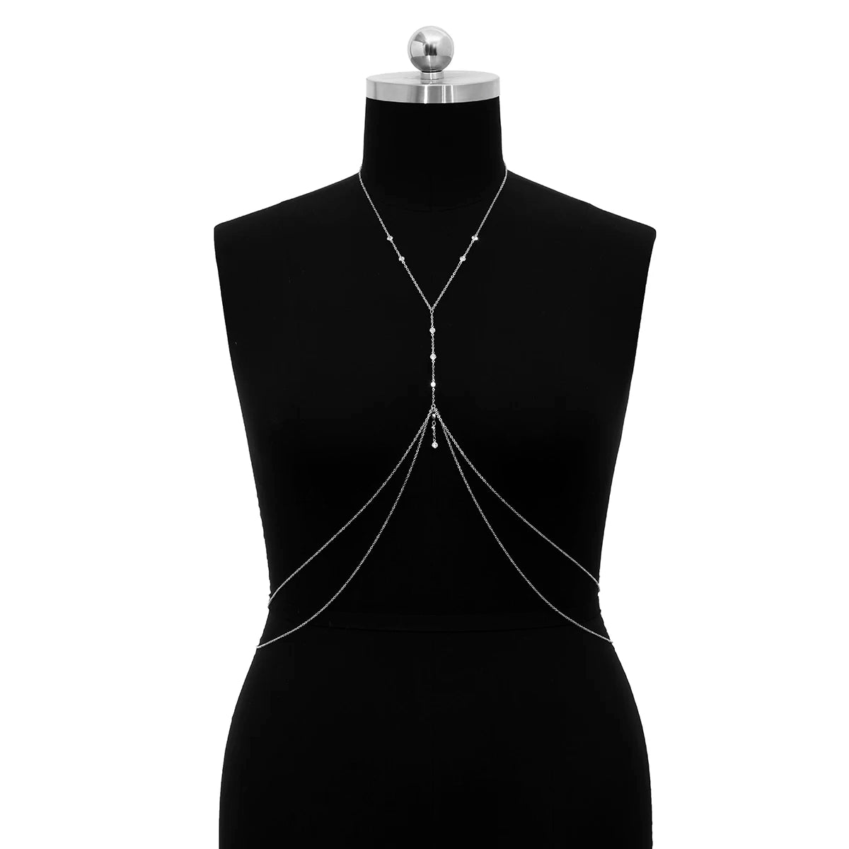 New Sexy Multilayer Rhinestone Belly Body Chain for Women Bohemian Summer Bikini Tassel Chest Waist Body Jewelry Accessories