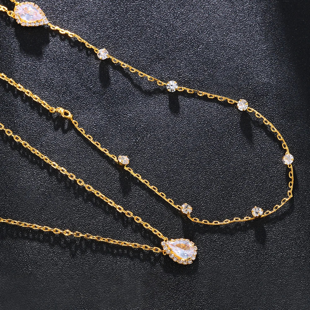 Elegant Crystal Back Chain Jewelry for Women Bride Backless Rhinestone Body Chain Belly Waist Necklace Wedding Dress Accessories