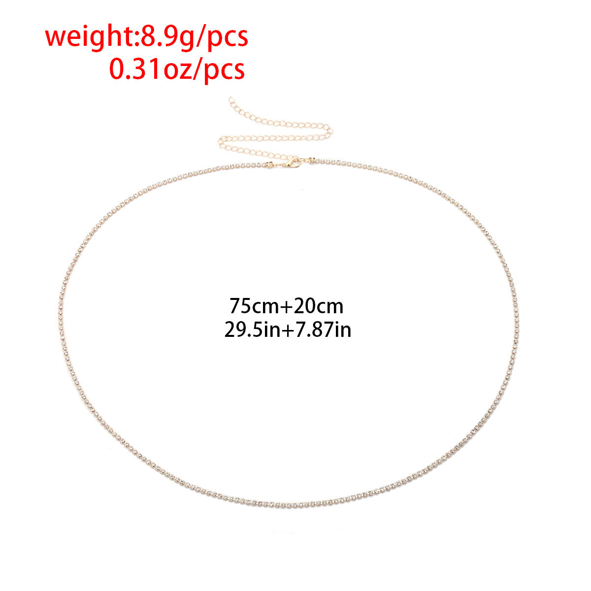Tennis Rhinestone Body Waist Chain