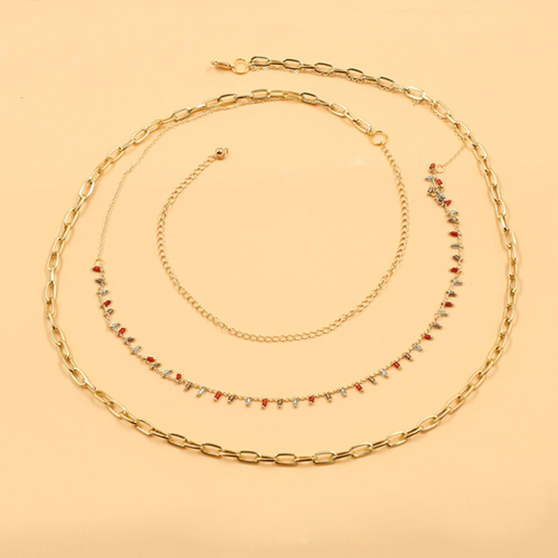 Tennis Rhinestone Body Waist Chain