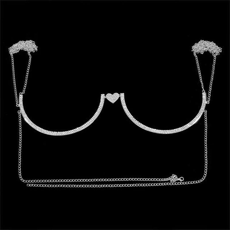 Chest Bracket Baddie Double Pendant Rhinestone Body Jewelry- Aphrodite