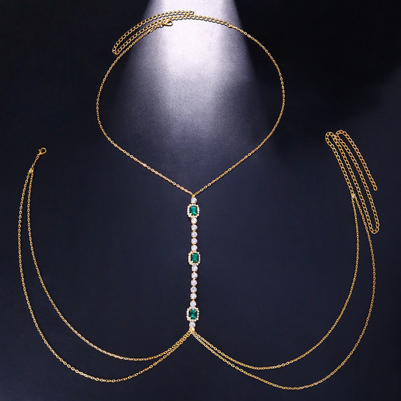 Stunning Baddie Crystal Chest/ Waist Chain- Exquisite