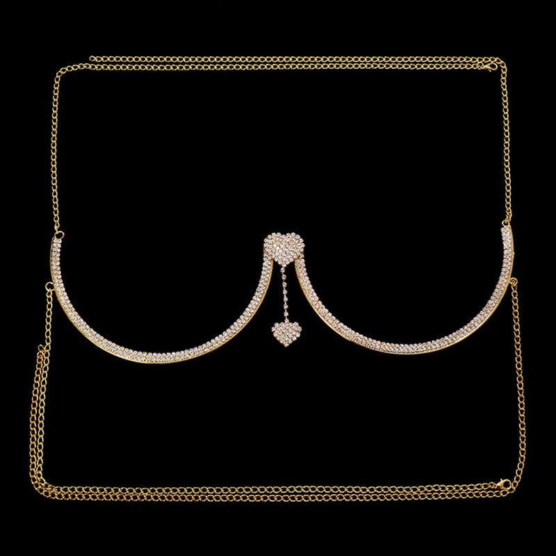 Chest Bracket Baddie Double Pendant Rhinestone Body Jewelry- Aphrodite