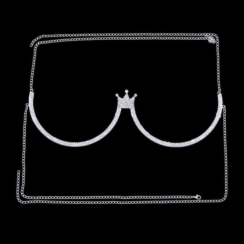Chest Bracket Baddie Double Pendant Rhinestone Body Jewelry- Aphrodite