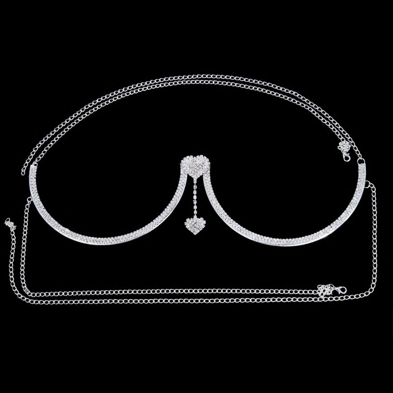 Chest Bracket Baddie Double Pendant Rhinestone Body Jewelry- Aphrodite