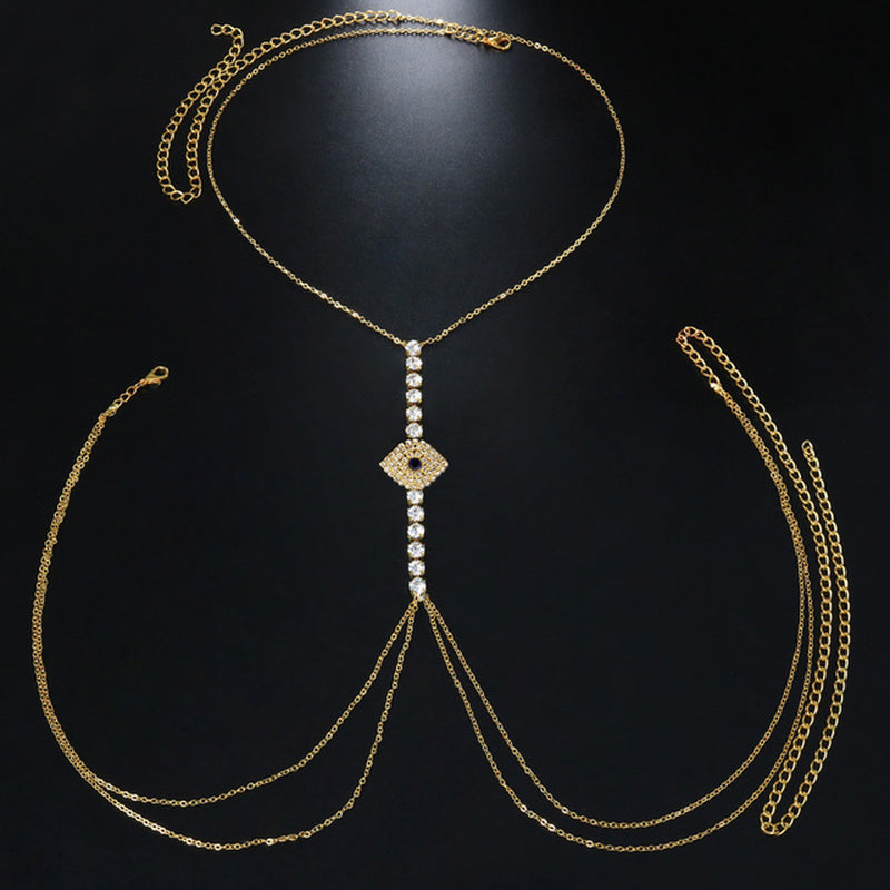 Stunning Baddie Crystal Chest/ Waist Chain- Exquisite