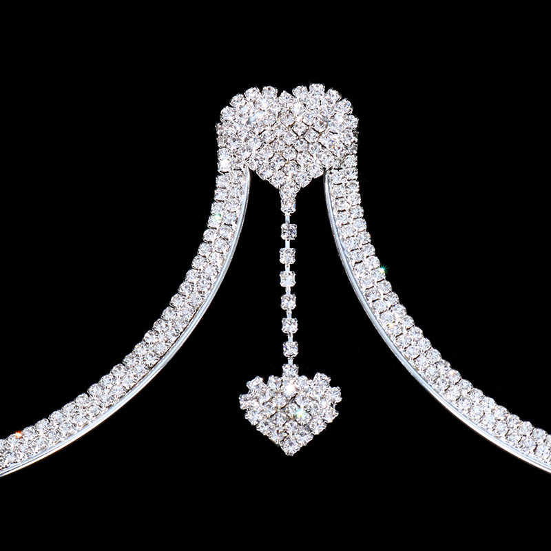 Chest Bracket Baddie Double Pendant Rhinestone Body Jewelry- Aphrodite
