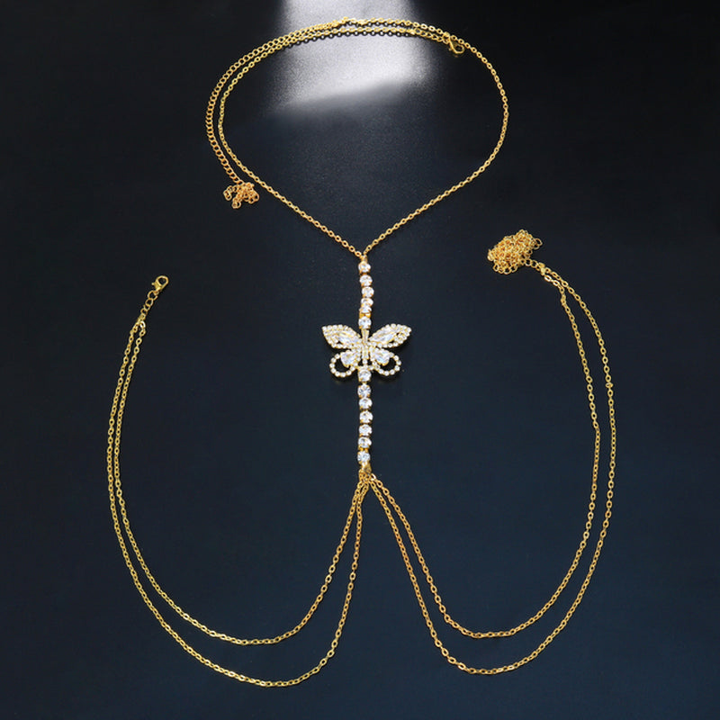Stunning Baddie Crystal Chest/ Waist Chain- Exquisite