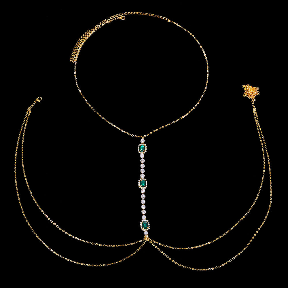 Stunning Baddie Crystal Chest/ Waist Chain- Exquisite