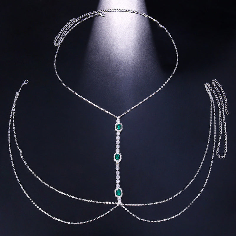 Stunning Baddie Crystal Chest/ Waist Chain- Exquisite