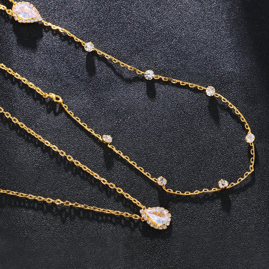 Elegant Crystal Back Chain Jewelry for Women Bride Backless Rhinestone Body Chain Belly Waist Necklace Wedding Dress Accessories