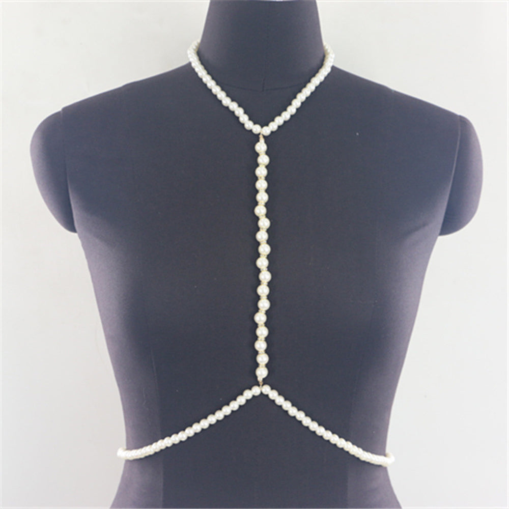 Baddie Pearl Body Chain Bra Necklace- Unforgettable Marilyn